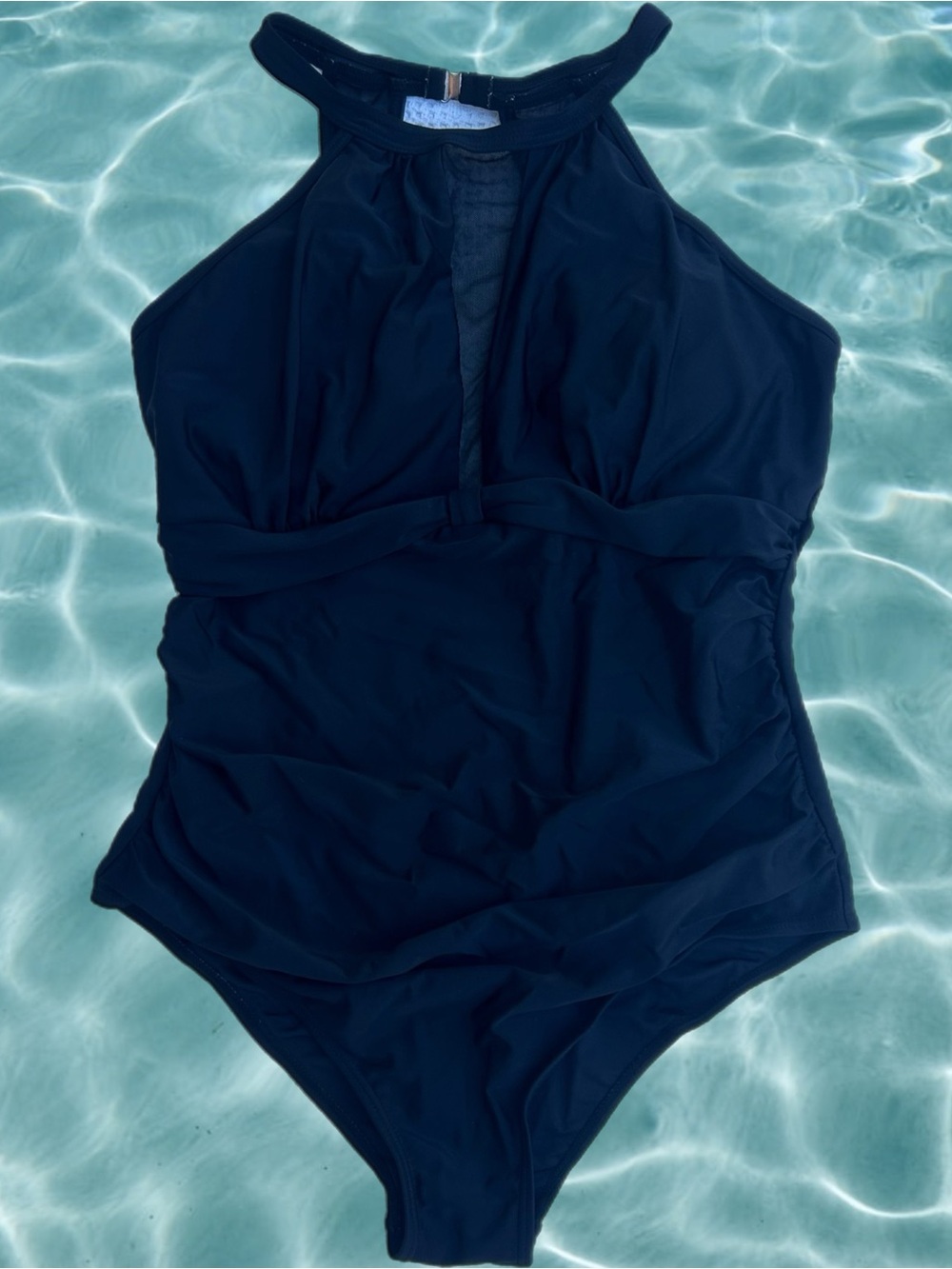 Black High Neck One-Piece Swimsuit - Women Swim